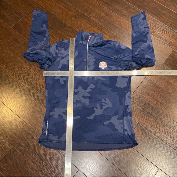 RLX Ralph Lauren USA 2016 Ryder Cup Navy Camo 1/4 Zip Pullover Men’s Size L - Picture 12 of 14